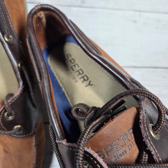 Sperry Top-Sider Mens Leather Boat Shoes Brown 12M 2 Eye 0777896 - Picture 5 of 12